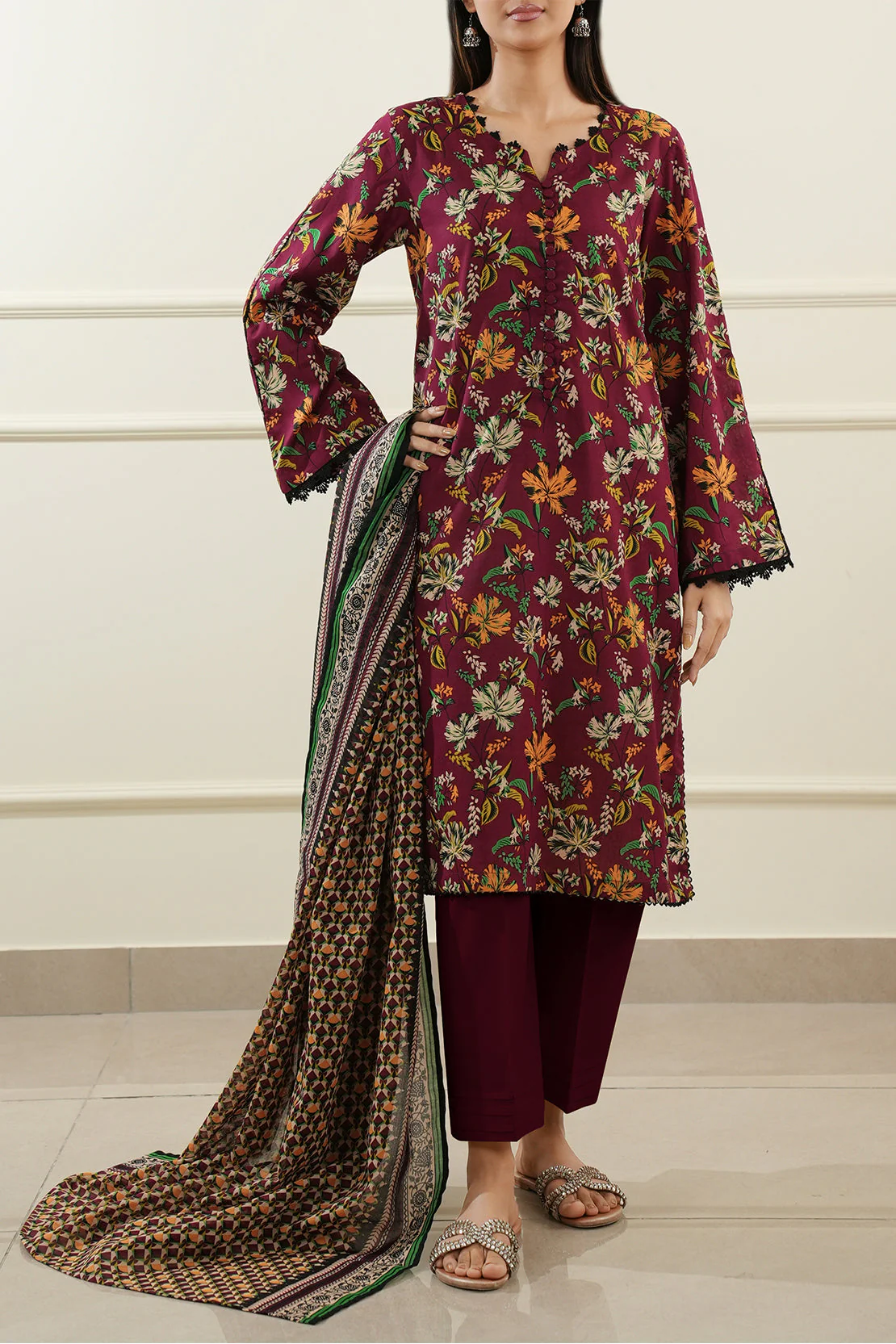 Unstitched Printed Lawn 3 Piece - Image 6