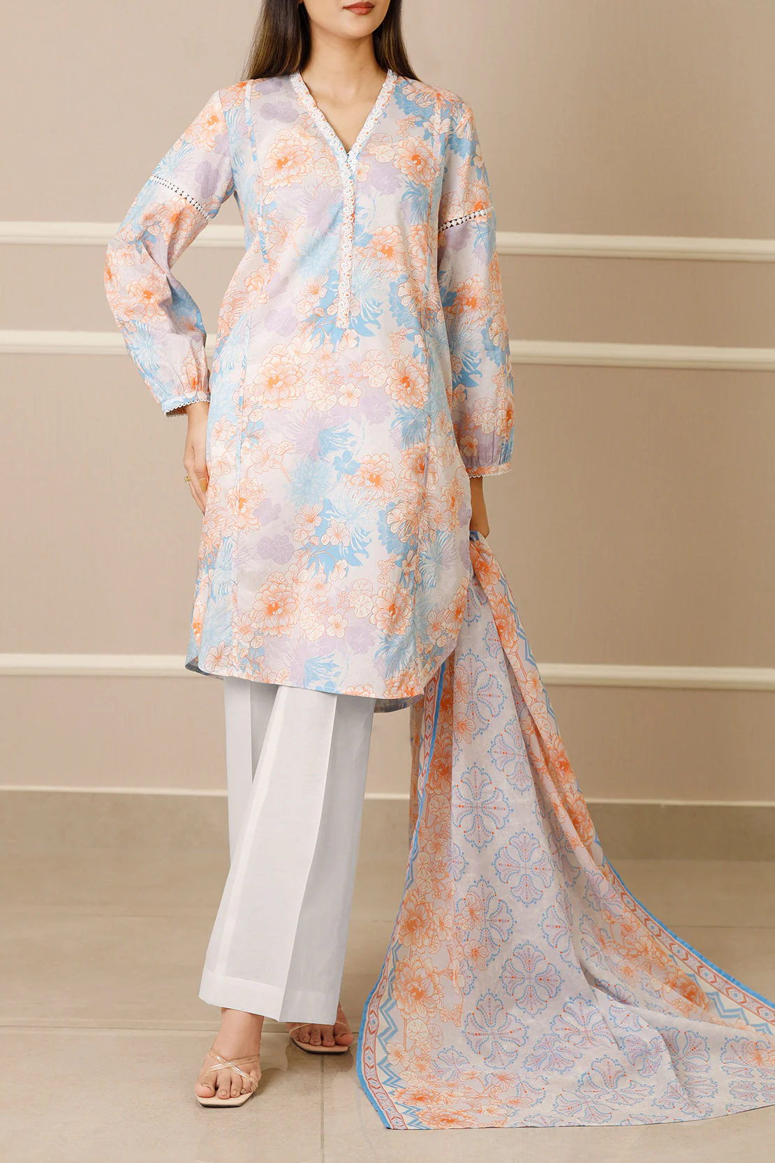 Unstitched Printed Lawn 3 Piece - Image 3