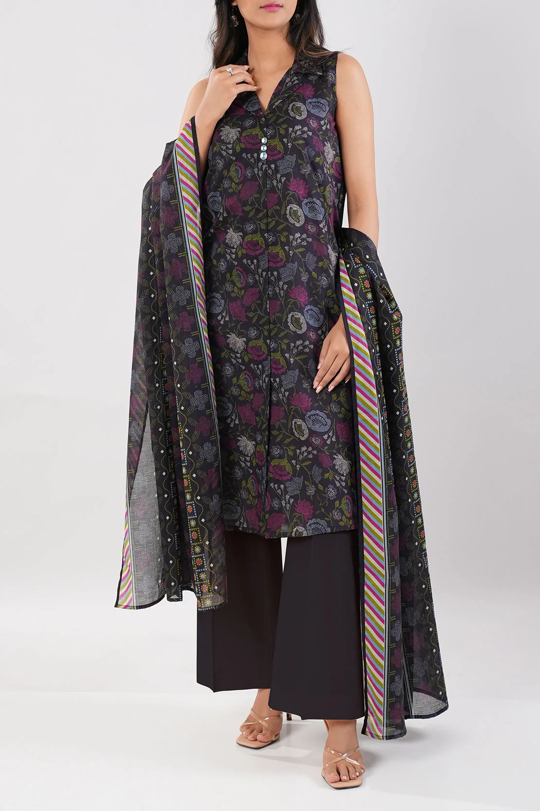 Unstitched Printed Lawn 3 Piece