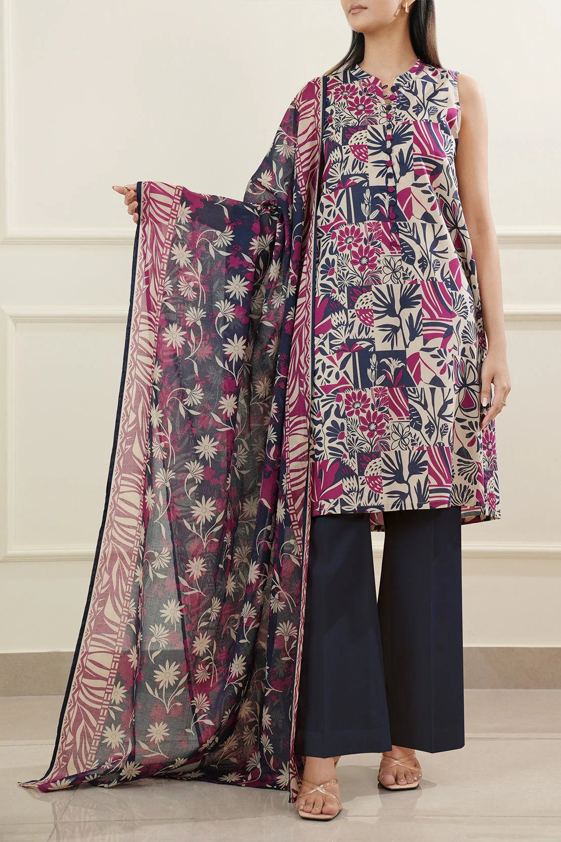 Unstitched Printed Lawn 3 Piece - Image 2