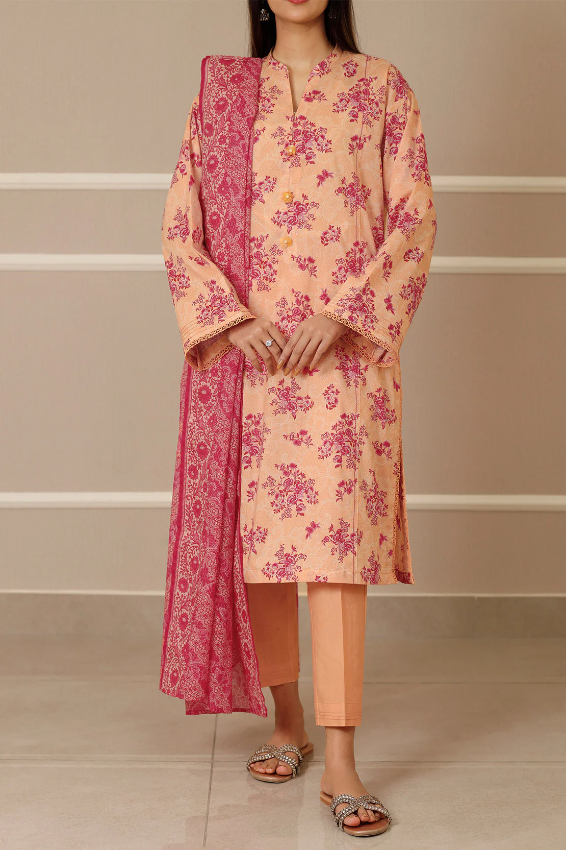 Unstitched Printed Lawn 3 Piece - Image 2