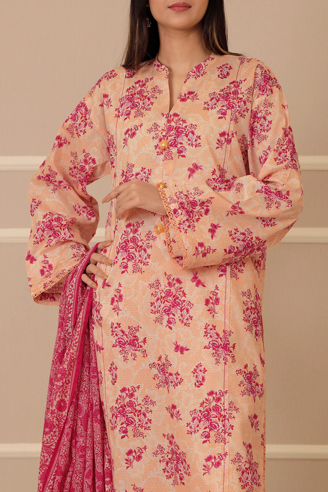 Unstitched Printed Lawn 3 Piece - Image 4