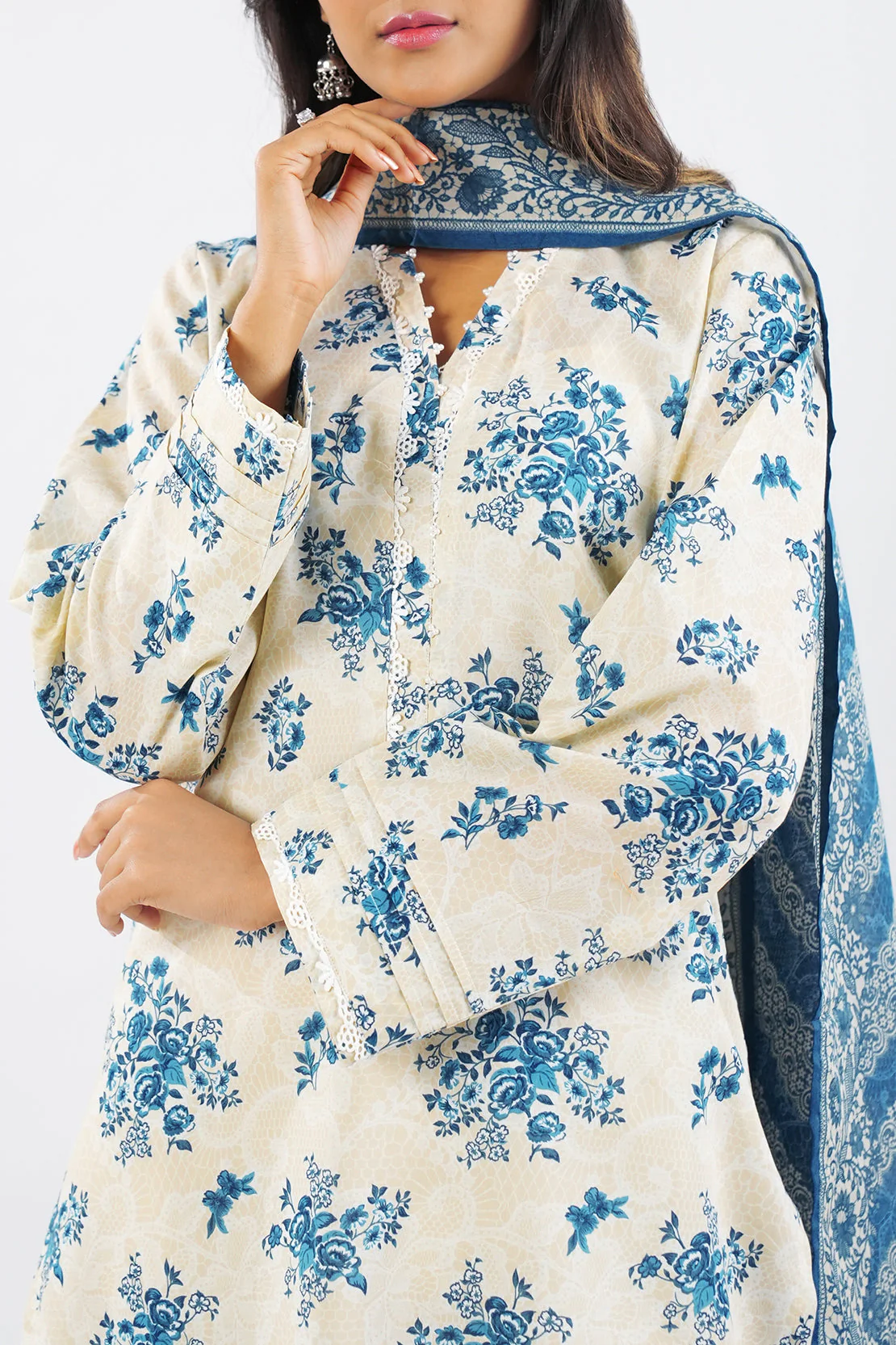 Unstitched Printed Lawn 3 Piece