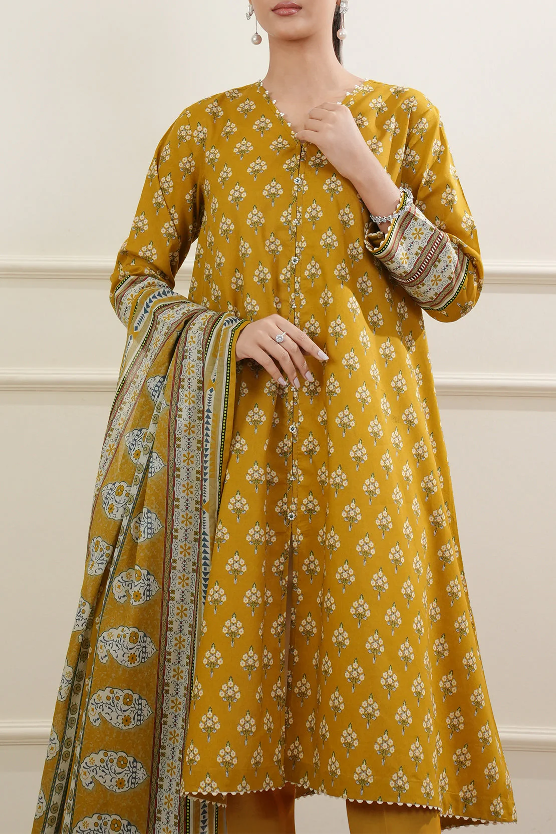 Unstitched Printed Lawn 3 Piece