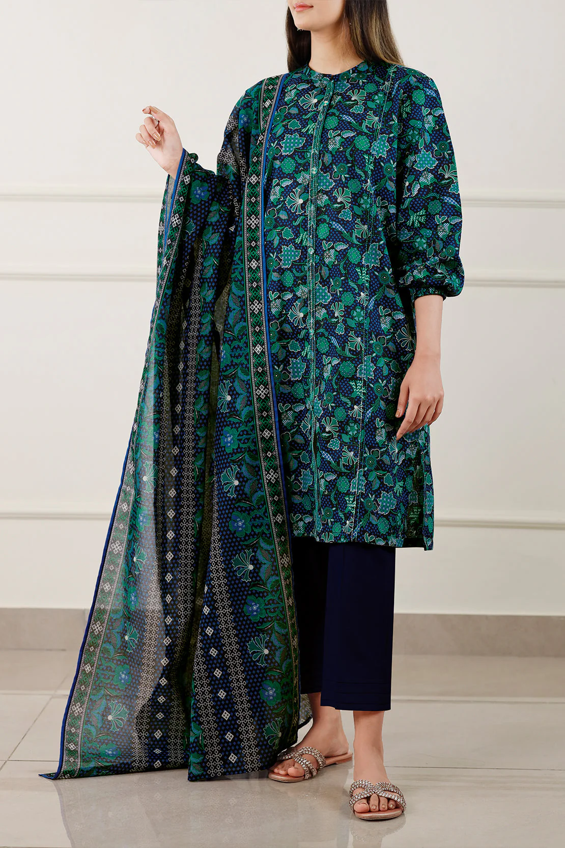 Unstitched Printed Lawn 3 Piece - Image 2