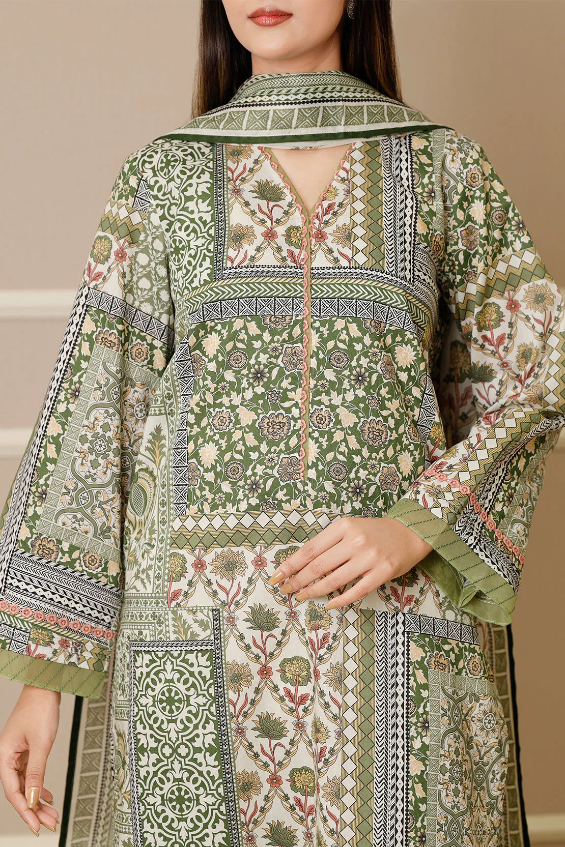 Unstitched Printed Lawn 3 Piece