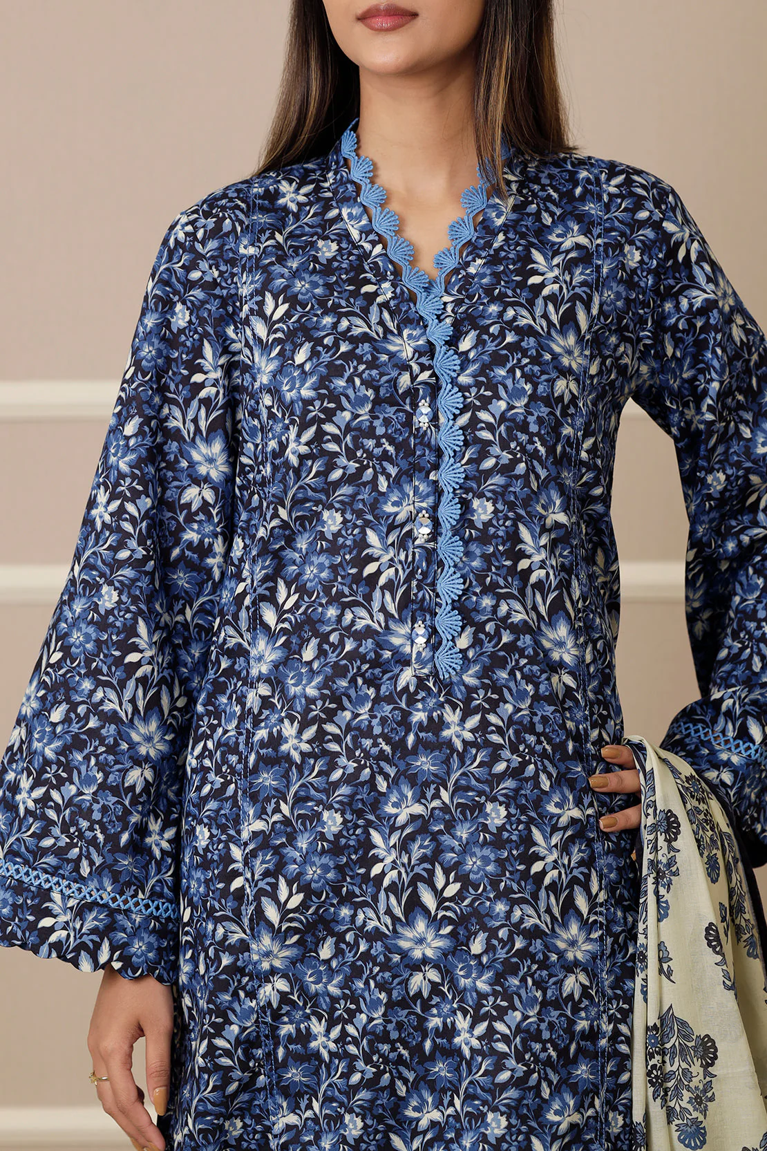 Unstitched Printed Lawn 3 Piece
