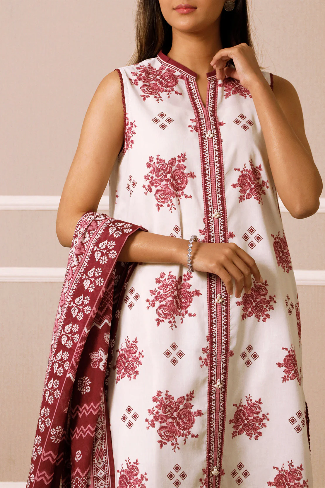 Unstitched Printed Lawn 3 Piece