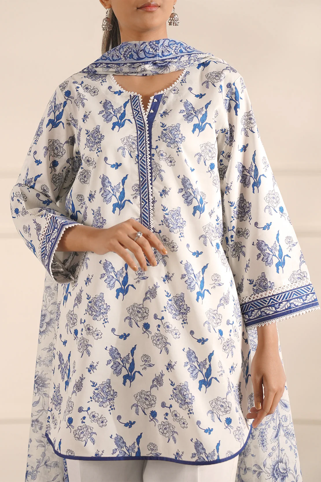 Unstitched Printed Lawn 3 Piece