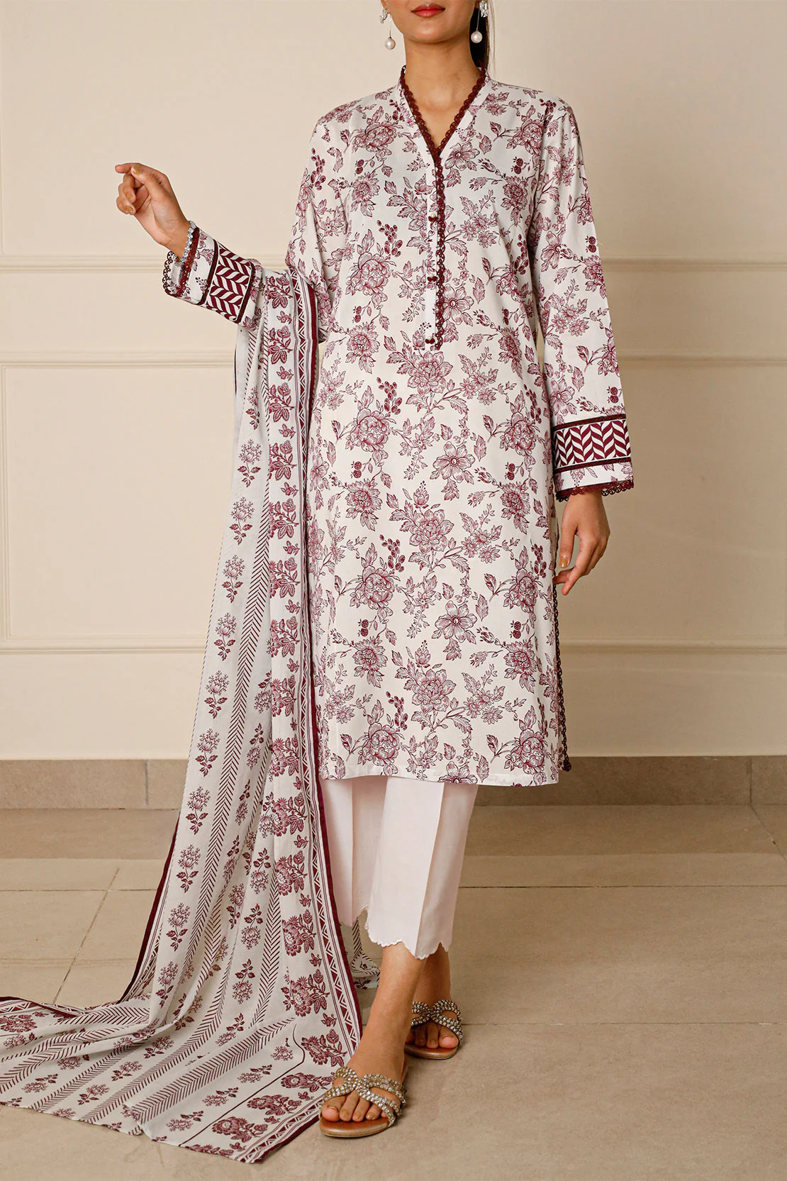 Unstitched Printed Lawn 3 Piece - Image 2