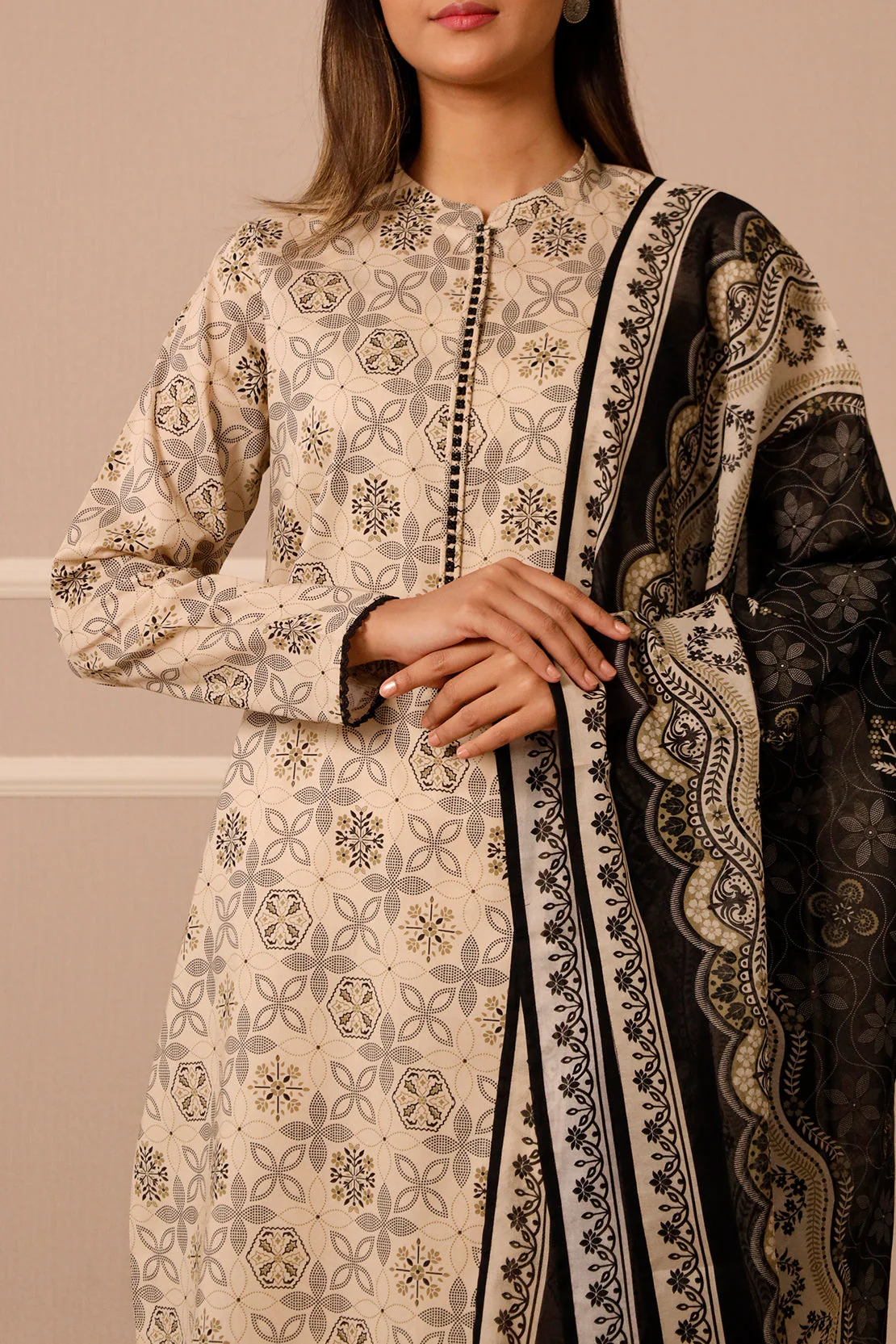 Unstitched Printed Lawn 3 Piece