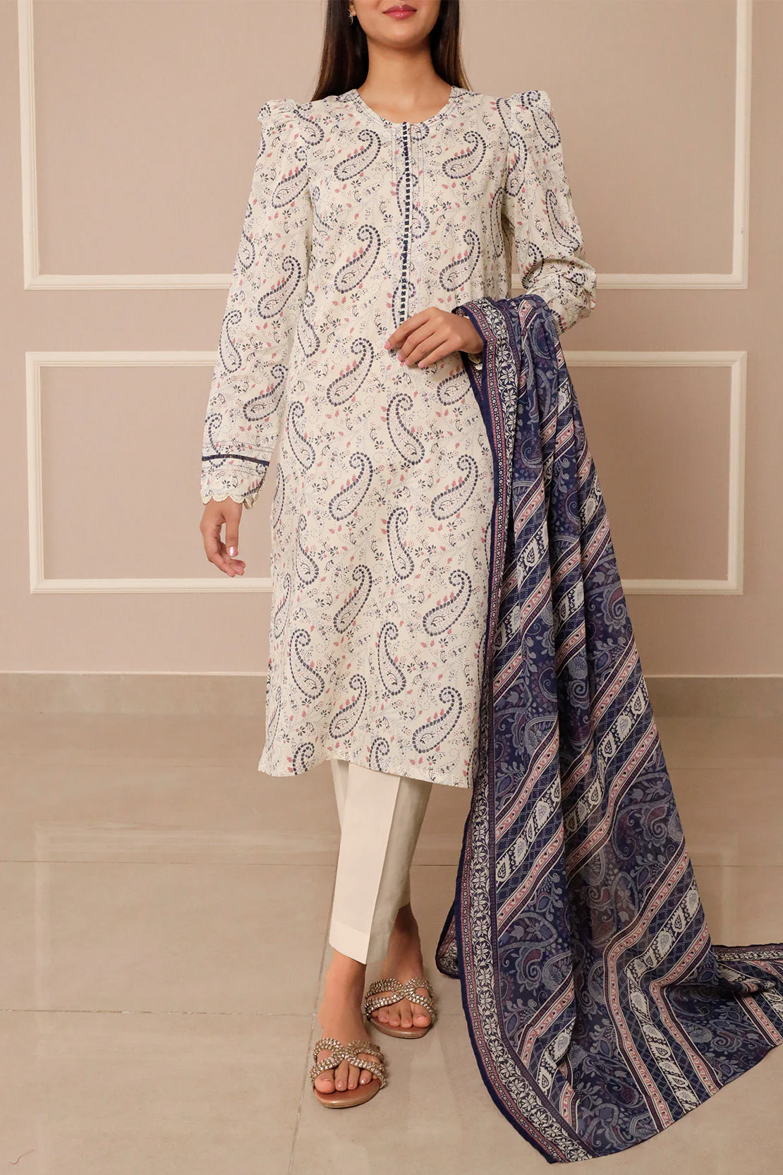 Unstitched Printed Lawn 3 Piece - Image 2