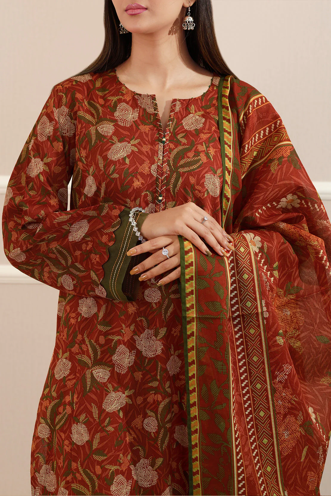 Unstitched Printed Lawn 3 Piece