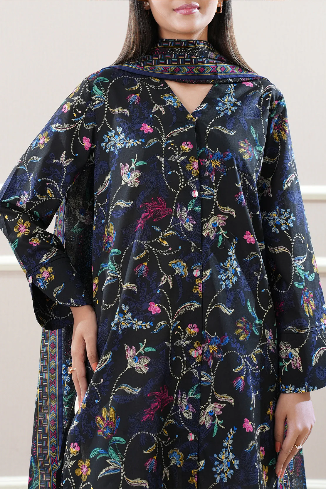 Unstitched Printed Lawn 3 Piece