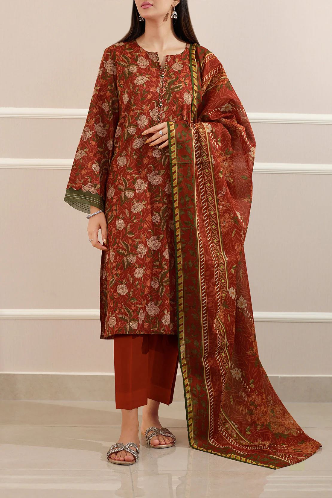Unstitched Printed Lawn 3 Piece - Image 2