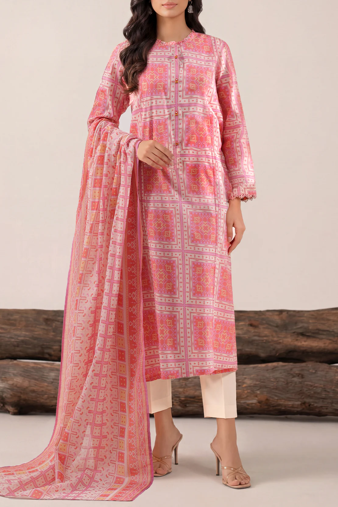 Unstitched Printed Lawn 3 Piece