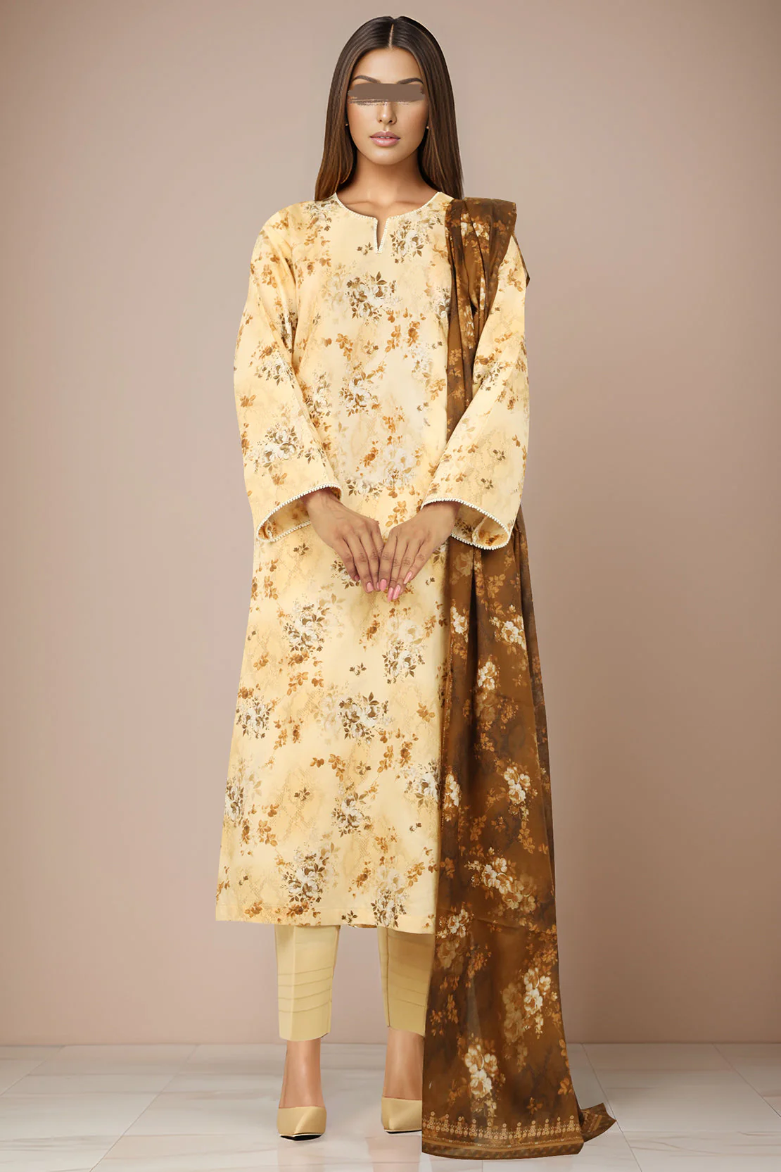 Unstitched Printed Lawn 3 Piece With Chiffon Dupatta
