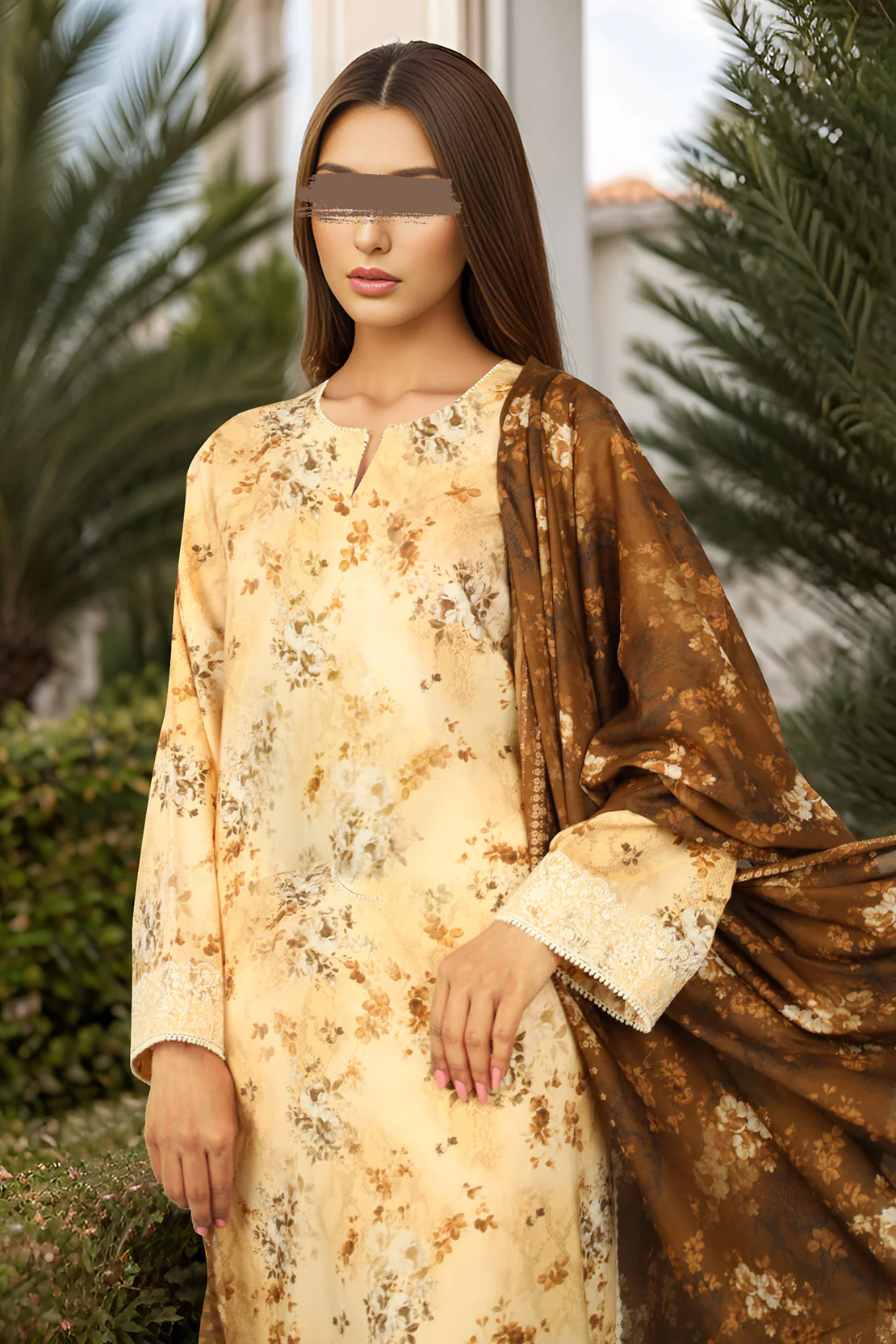 Unstitched Printed Lawn 3 Piece With Chiffon Dupatta - Image 2