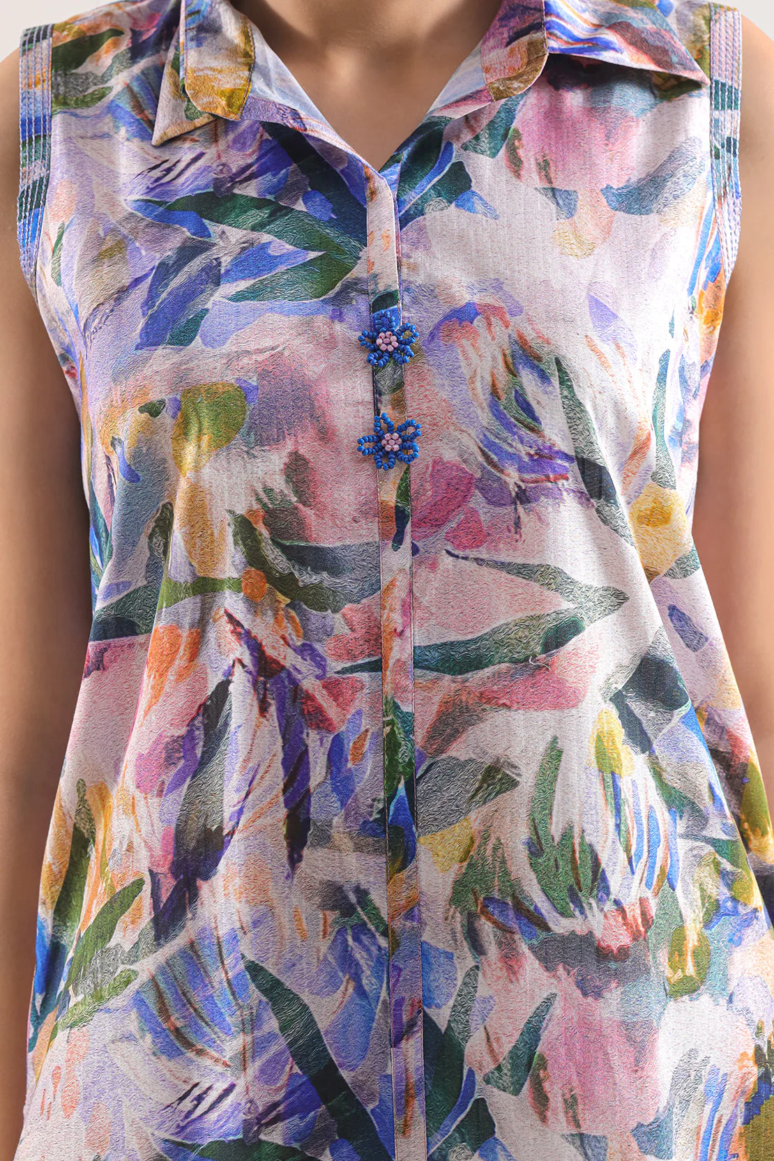 Unstitched Printed Lawn 3 Piece With Cotton Net Dupatta - Image 4