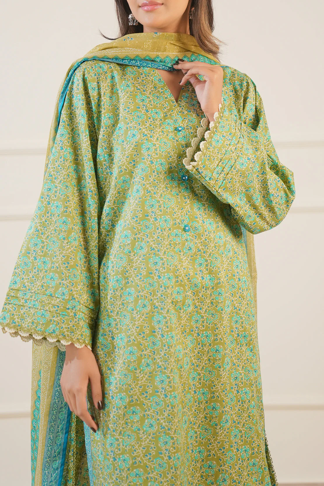 Unstitched Printed Lawn 3 Piece