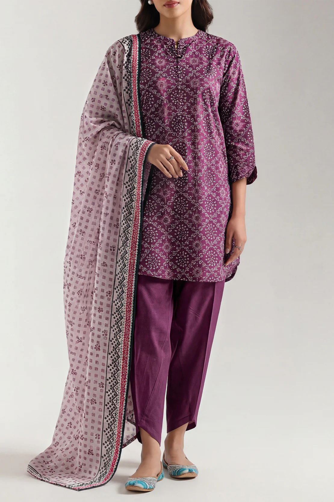 Unstitched Printed Lawn 3 Piece