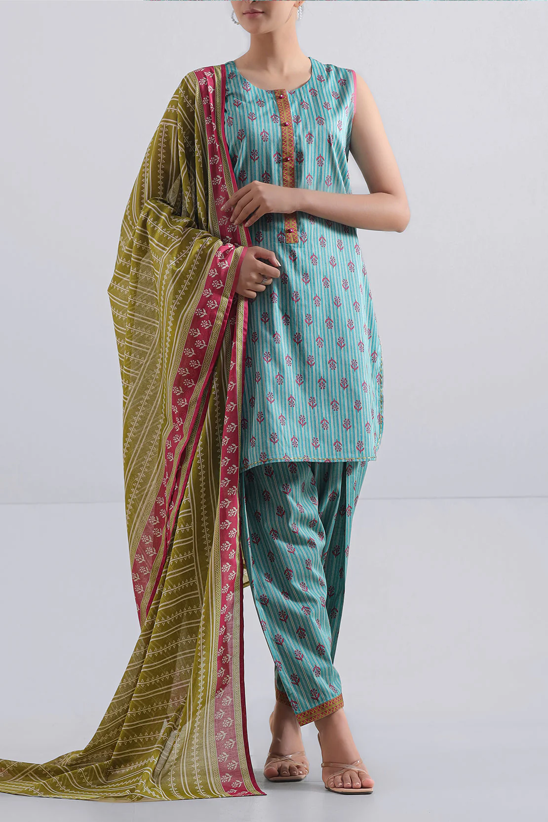 Unstitched Printed Lawn 3 Piece