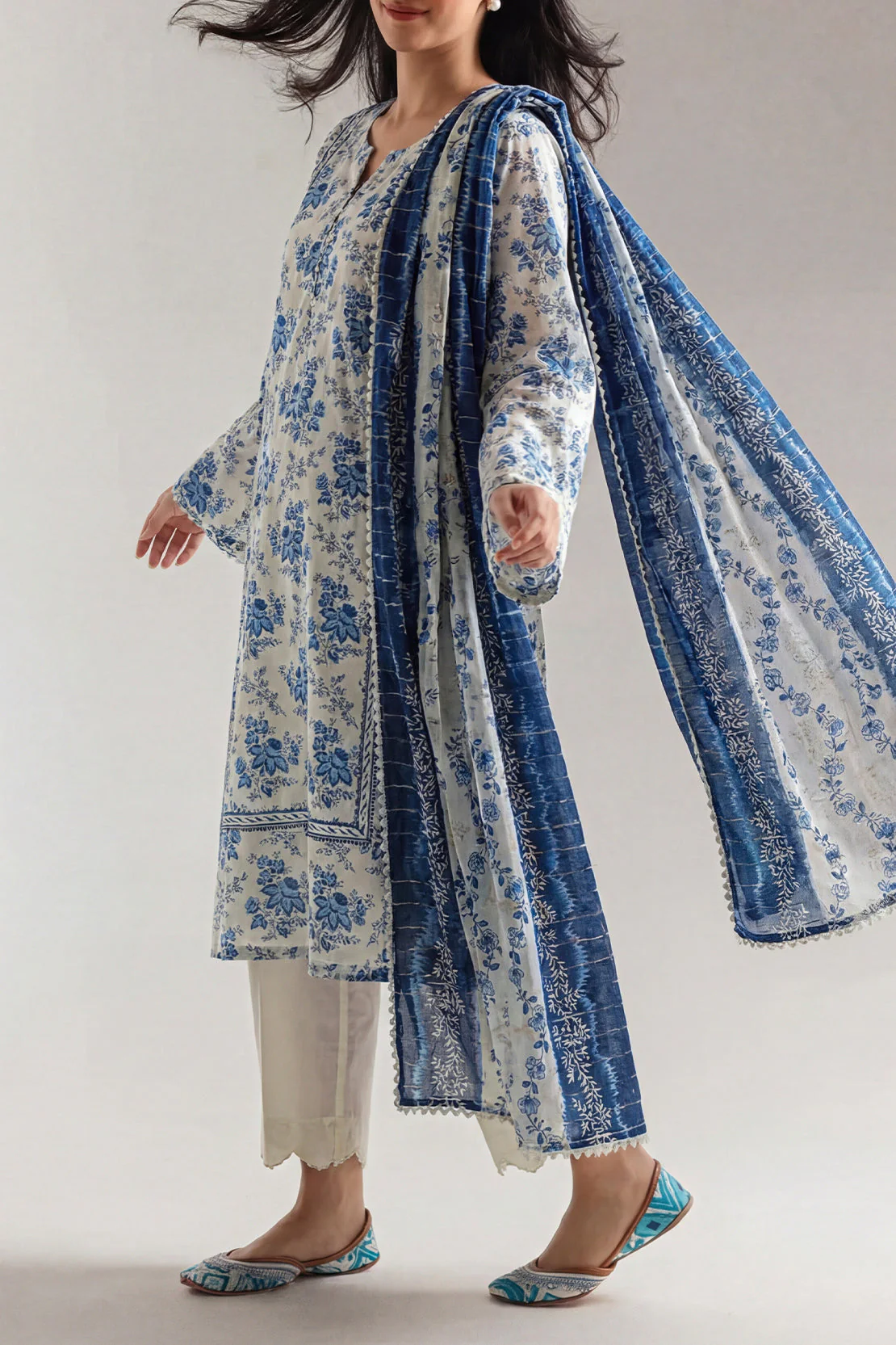 Unstitched Printed Lawn 3 Piece