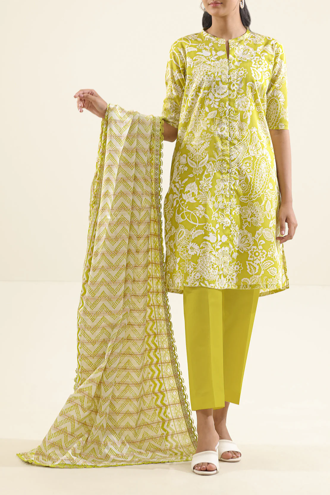 Unstitched Printed Lawn 3 Piece