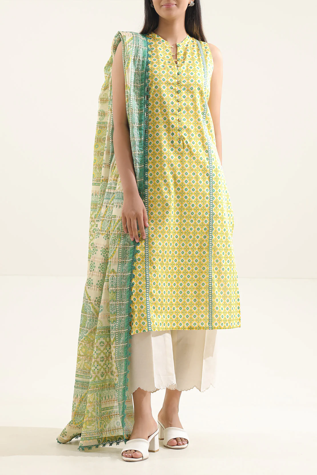 Unstitched Printed Lawn 3 Piece