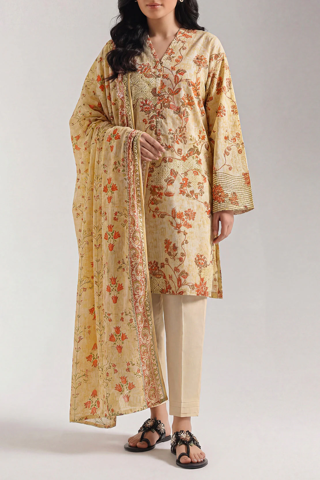 Unstitched Printed Lawn 3 Piece - Image 2