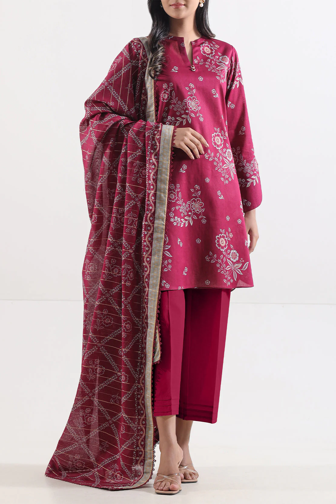 Unstitched Printed Lawn 3 Piece
