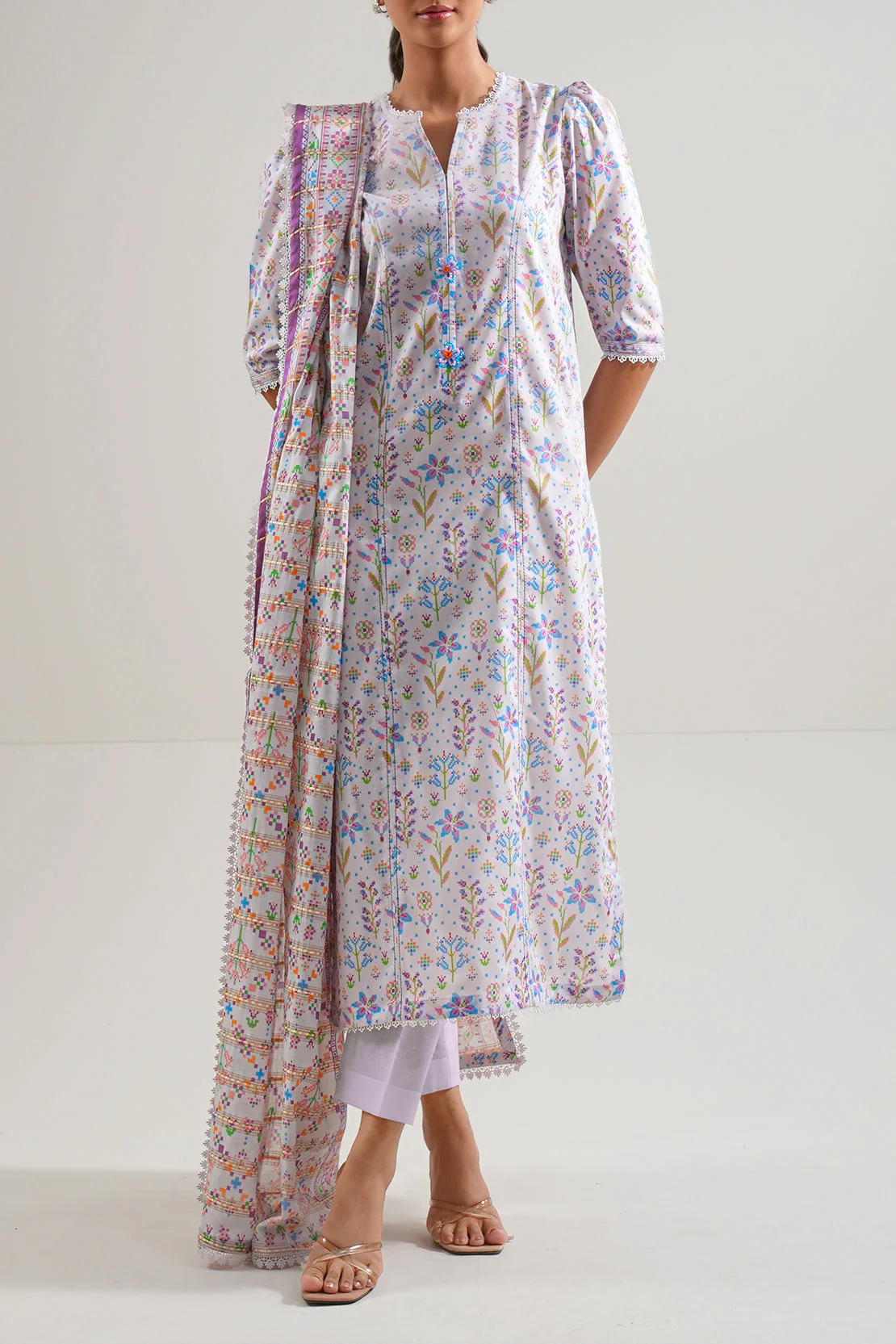 Unstitched Printed Lawn 3 Piece - Image 3