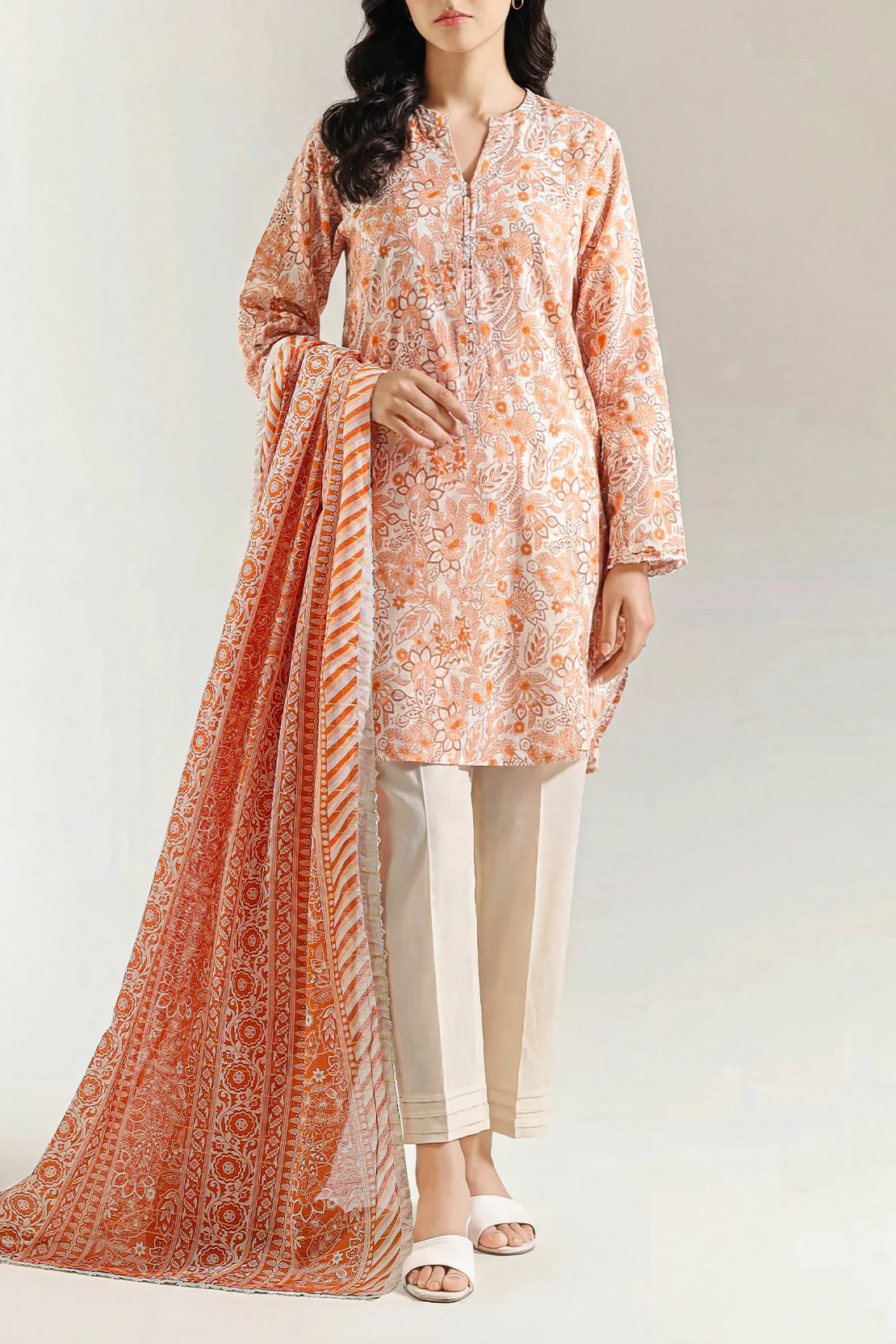Unstitched Printed Lawn 3 Piece