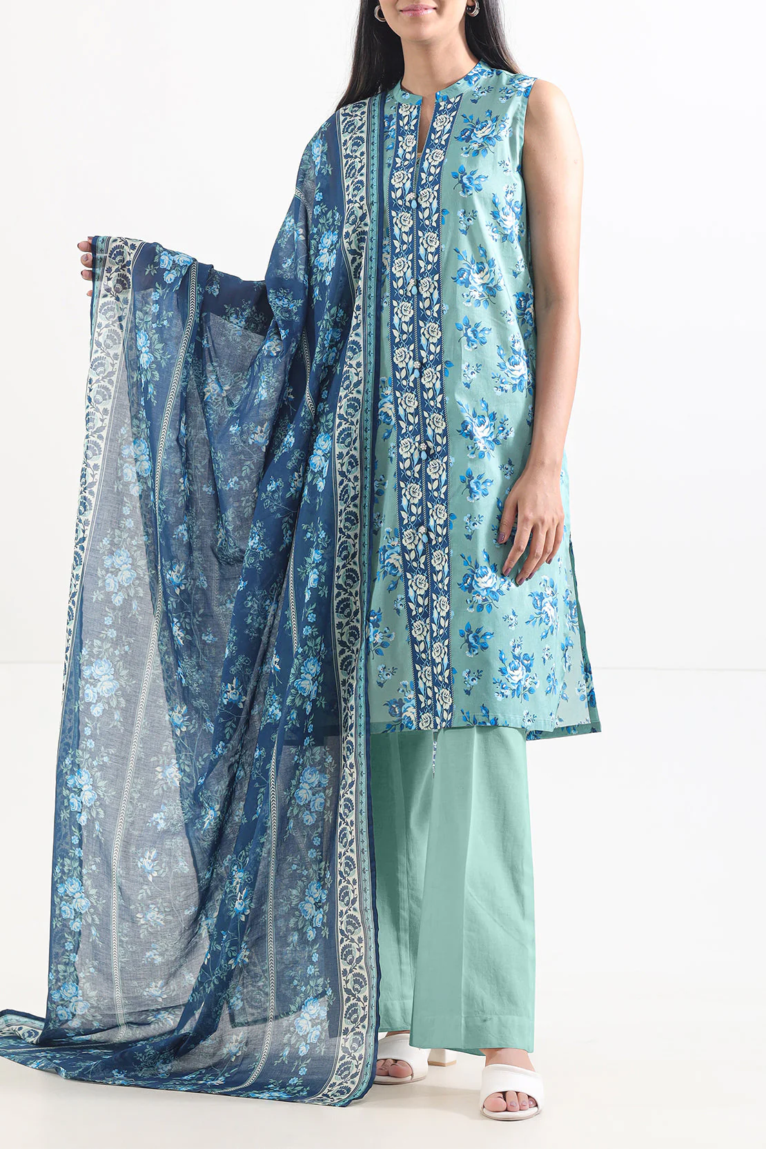 Unstitched Printed Lawn 3 Piece
