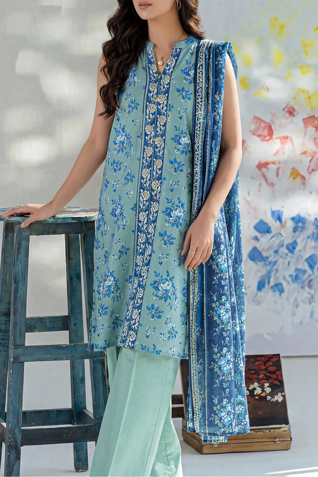 Unstitched Printed Lawn 3 Piece - Image 2