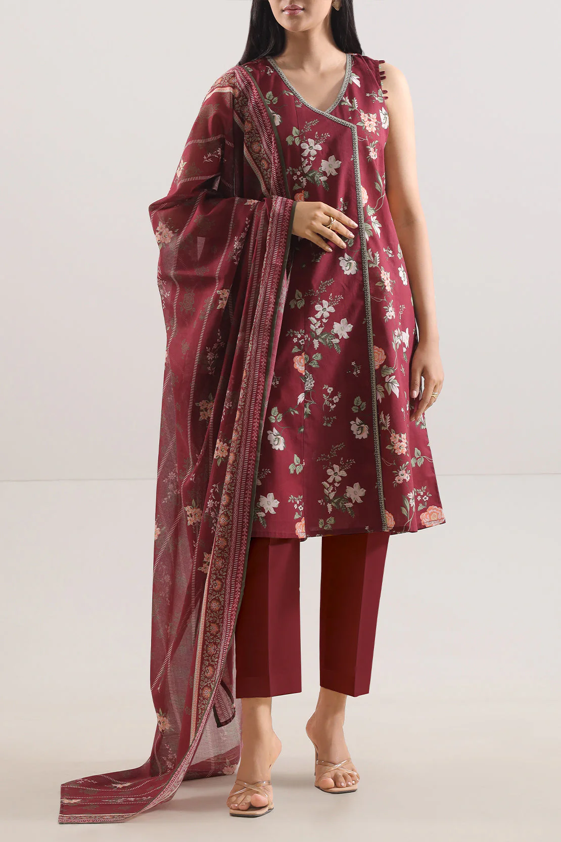 Unstitched Printed Lawn 3 Piece