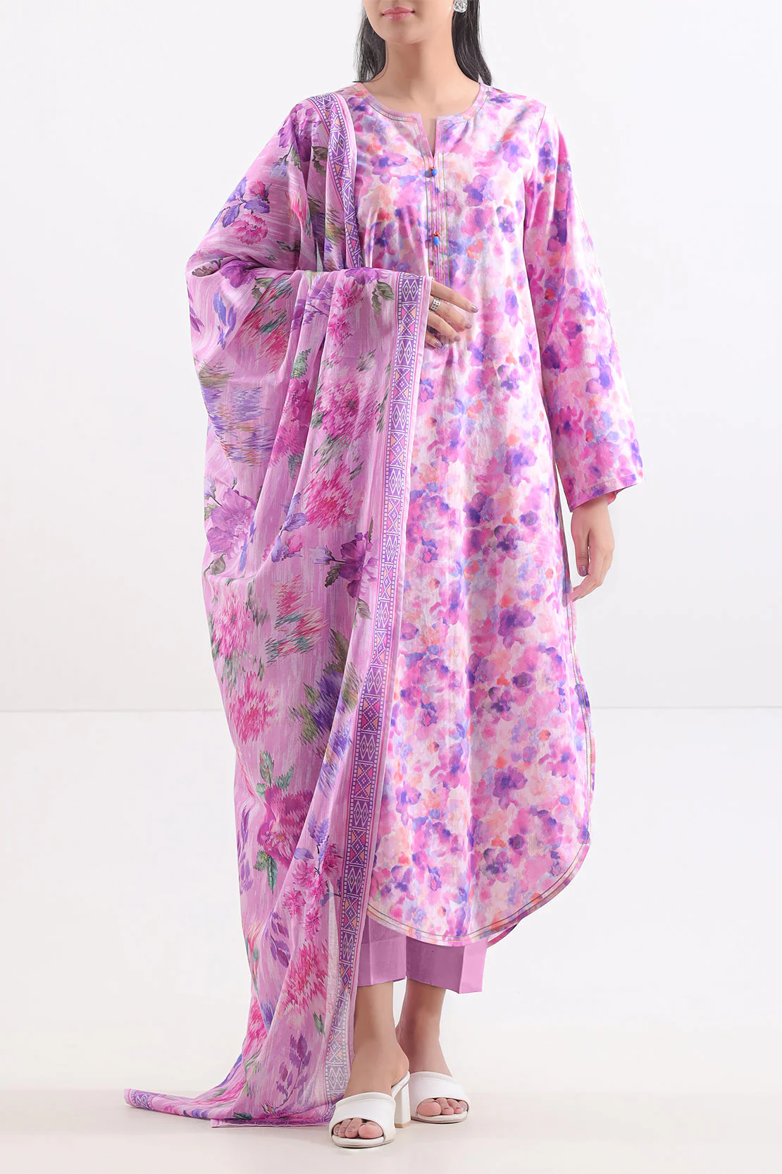 Unstitched Printed Lawn 3 Piece
