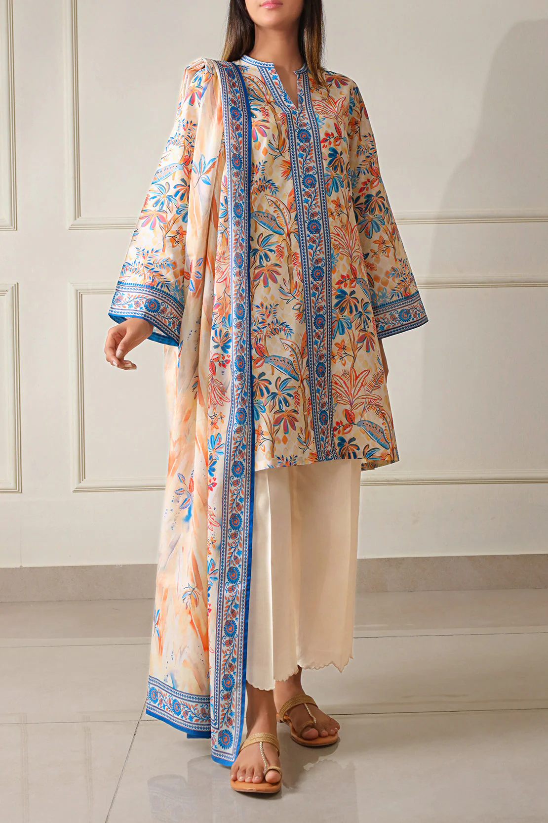 Unstitched Printed Lawn 3 Piece