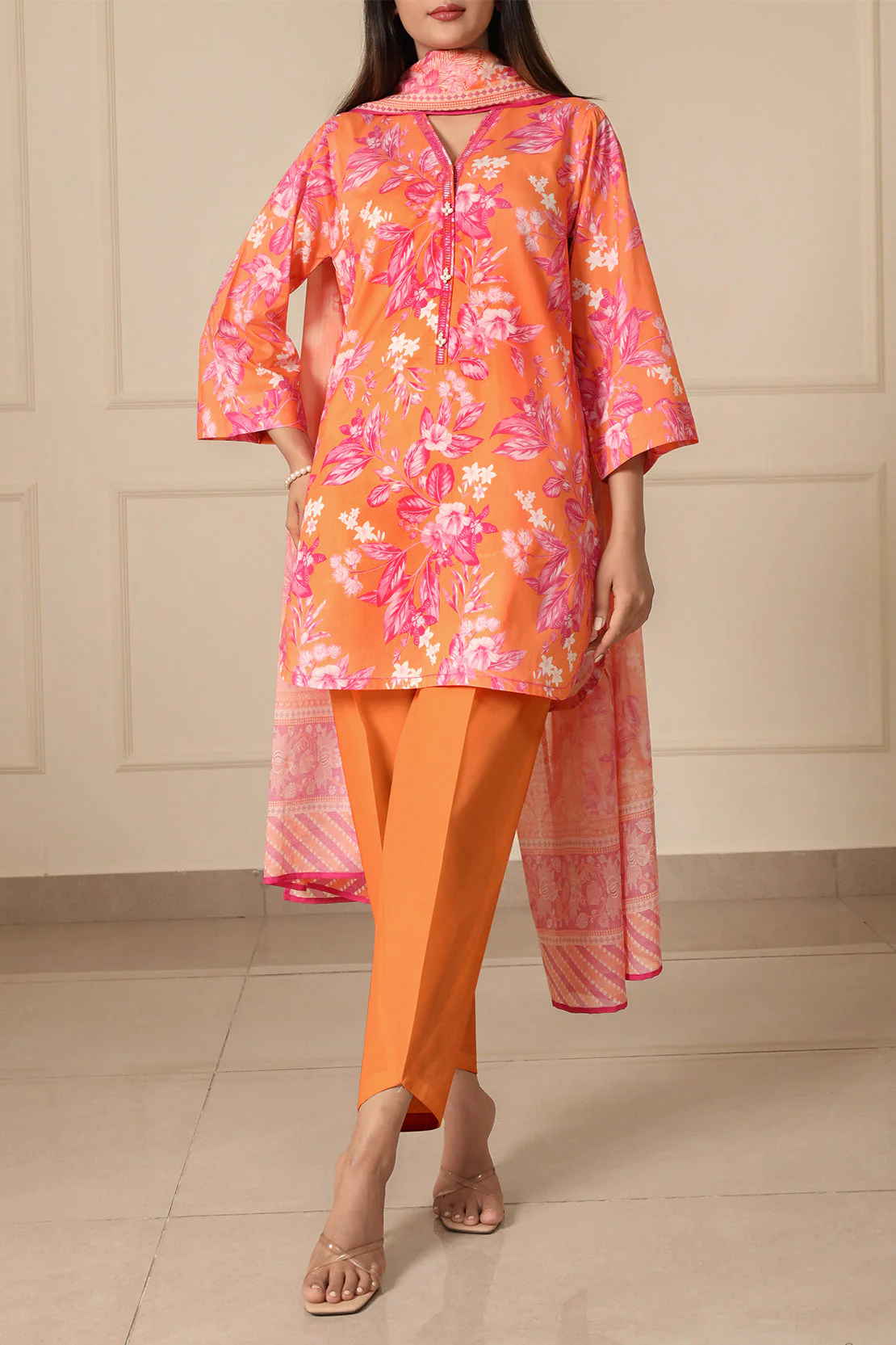 Unstitched Printed Lawn 3 Piece