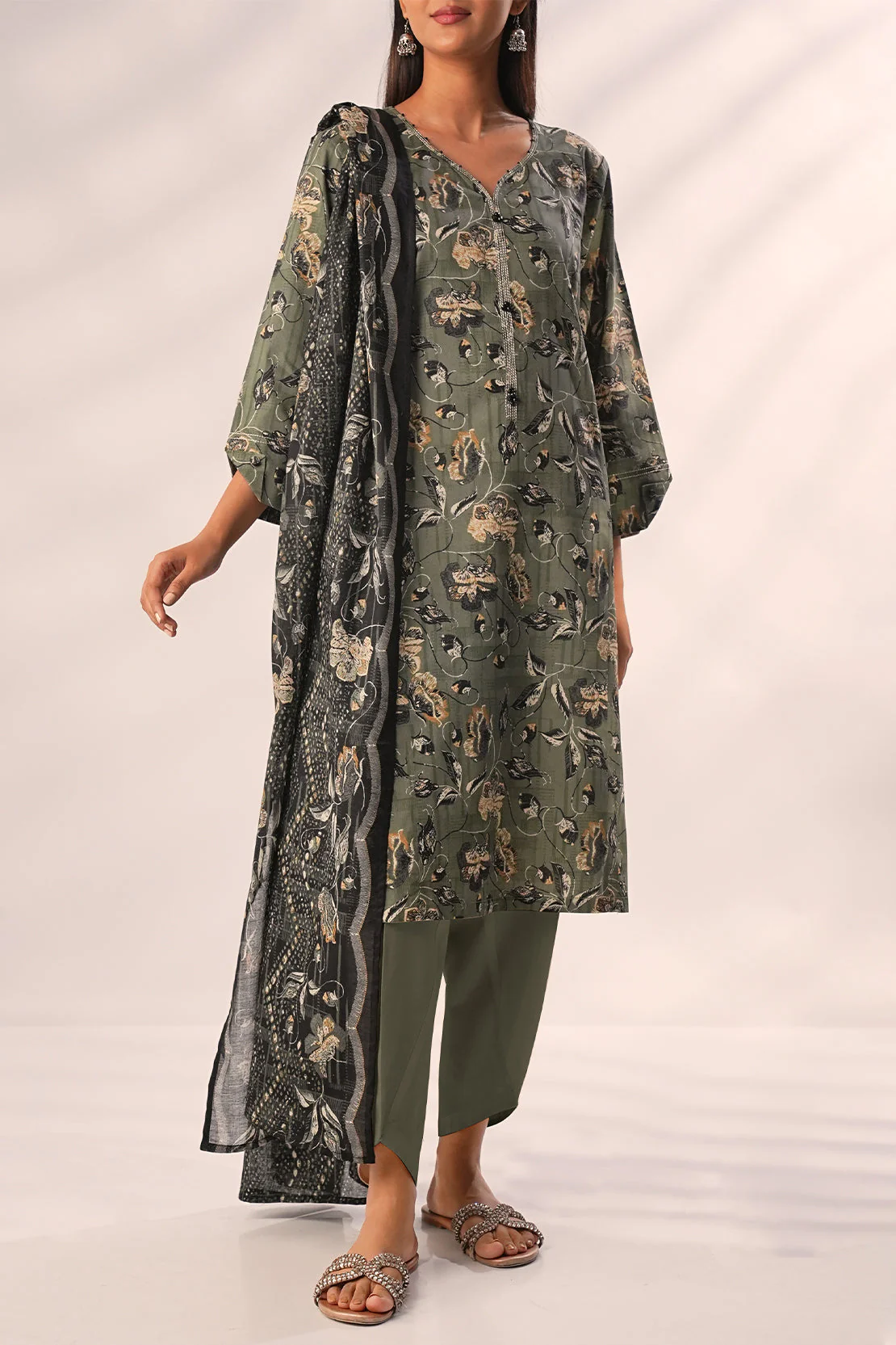 Unstitched Printed Lawn 3 Piece