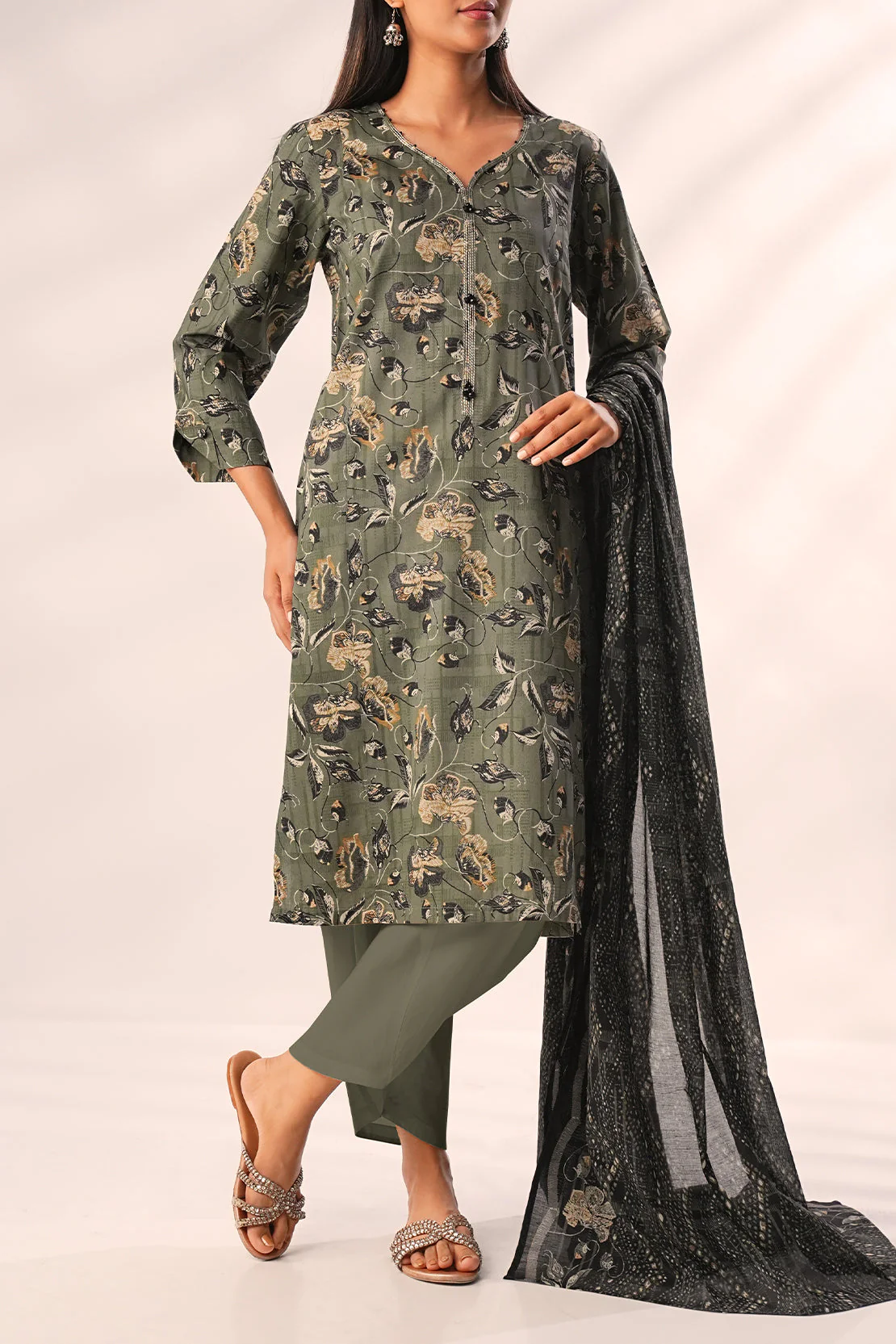 Unstitched Printed Lawn 3 Piece - Image 3