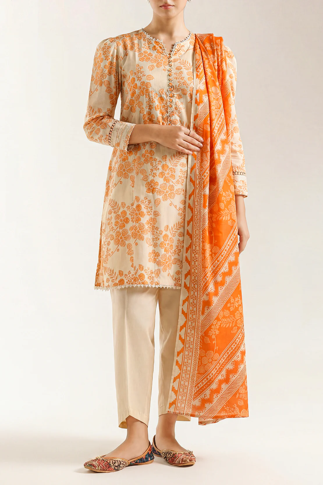 Unstitched Printed Lawn 3 Piece