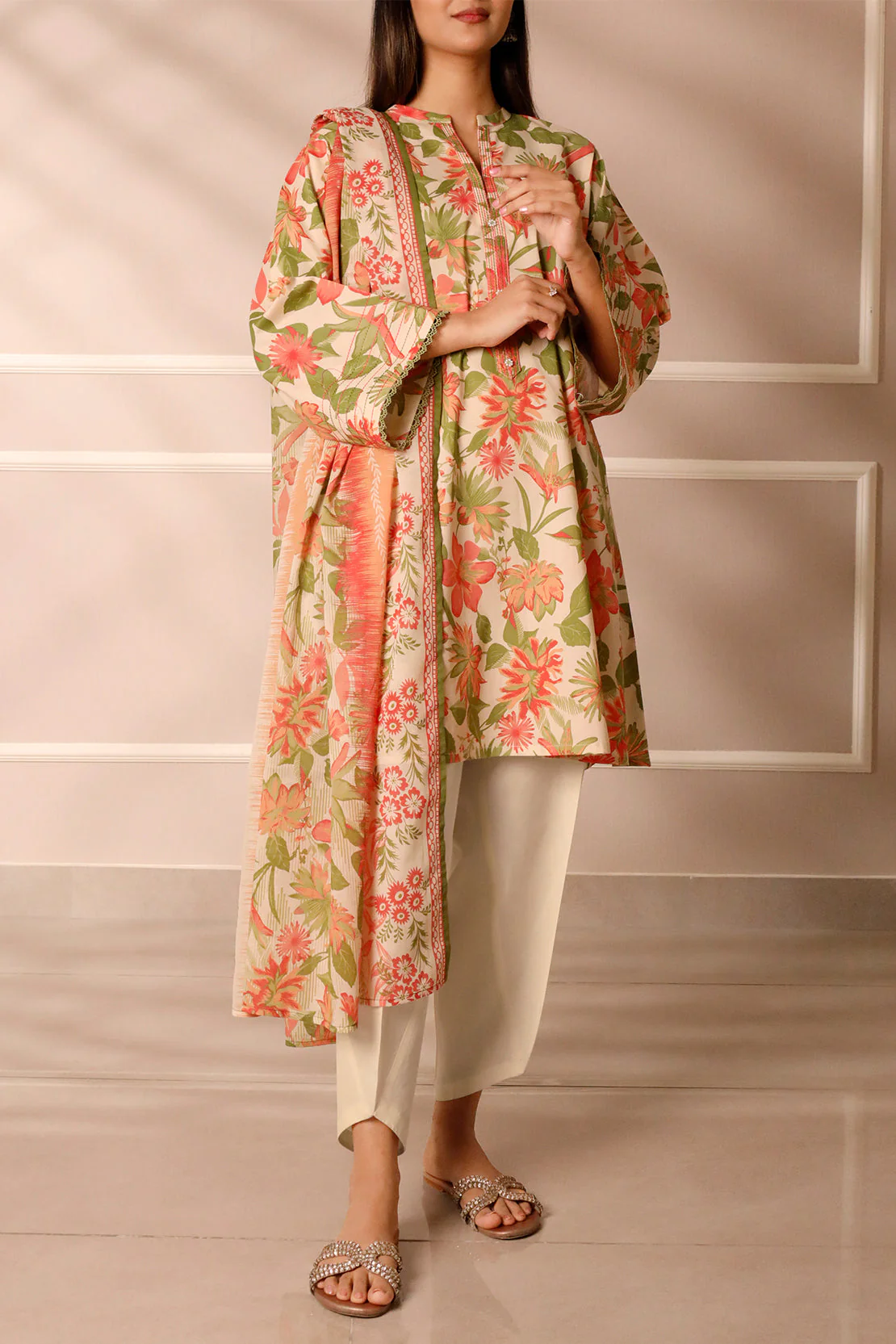 Unstitched Printed Lawn 3 Piece