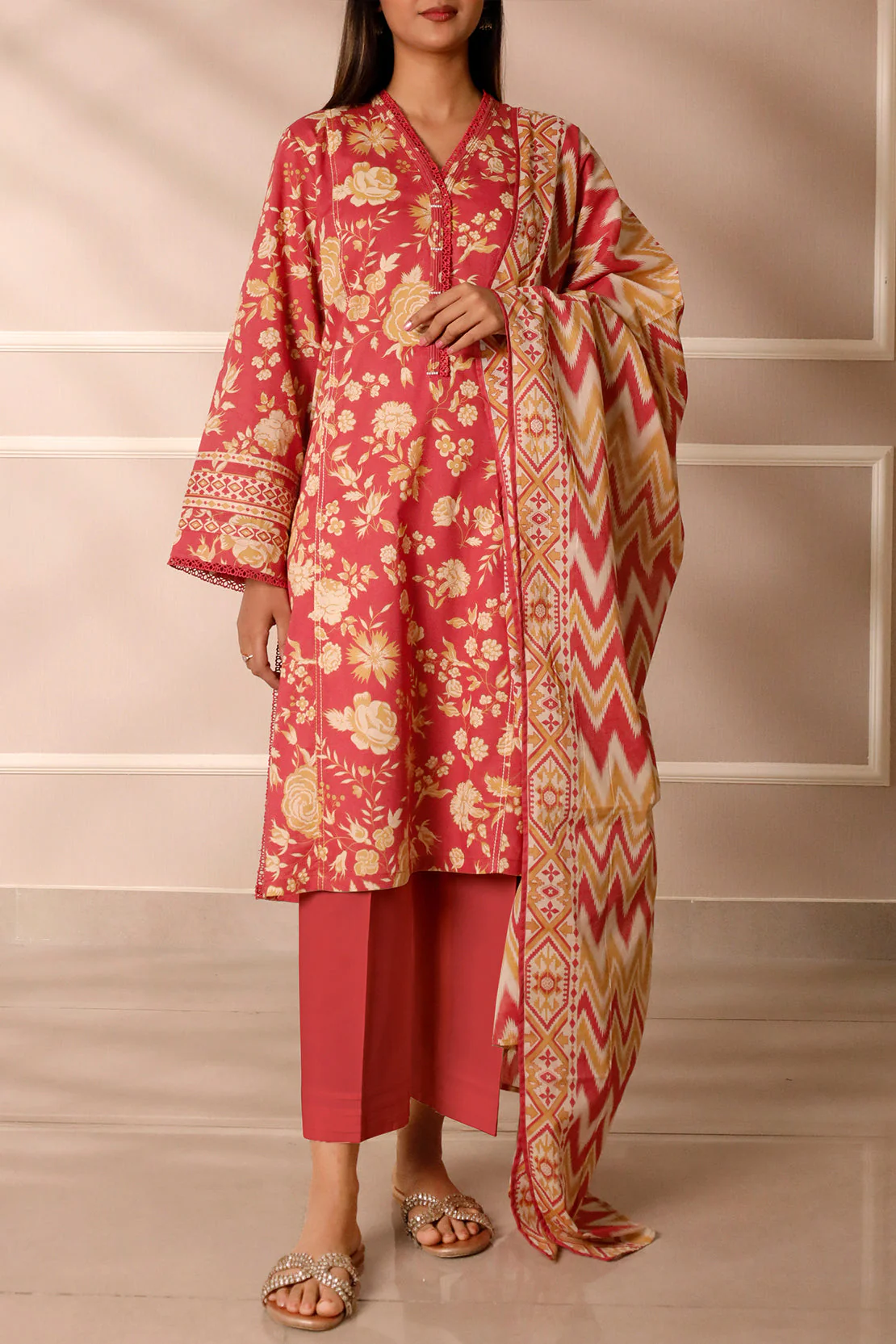 Unstitched Printed Lawn 3 Piece - Image 3