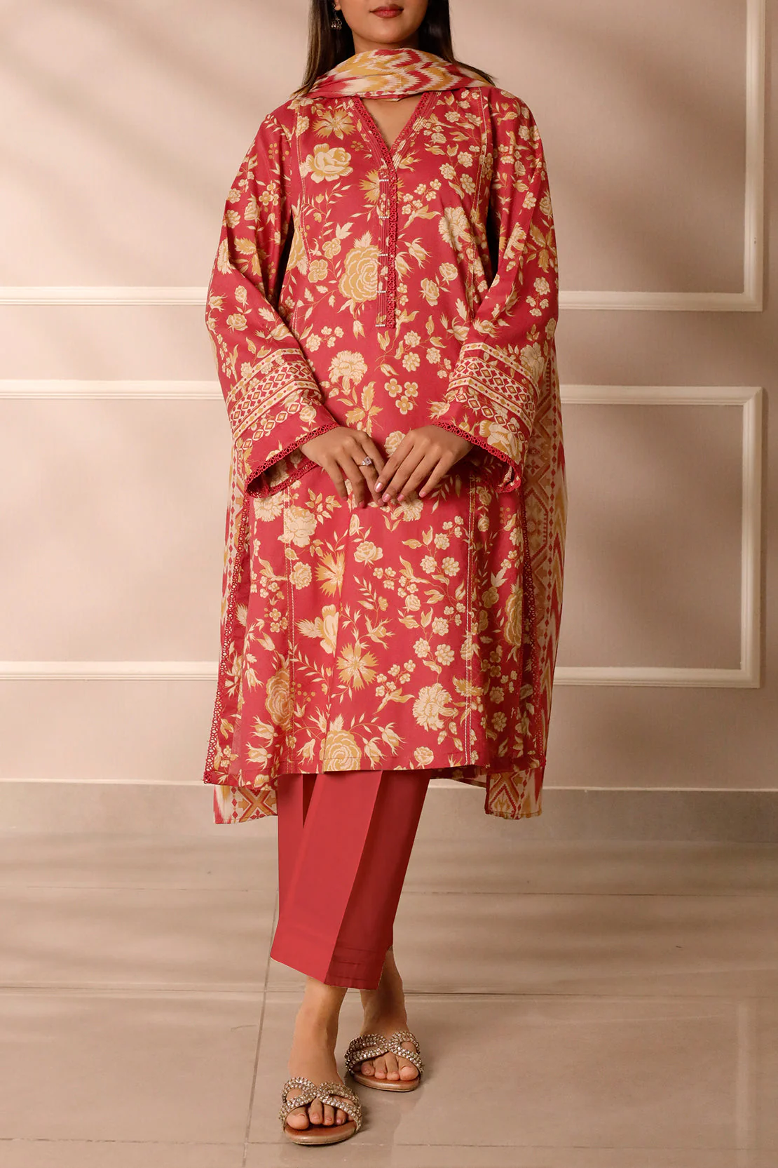 Unstitched Printed Lawn 3 Piece - Image 9