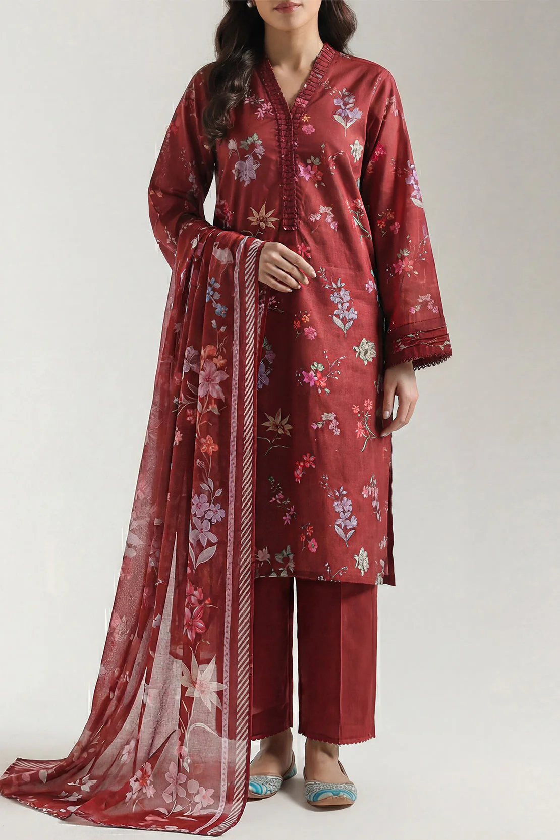 Unstitched Printed Lawn 3 Piece
