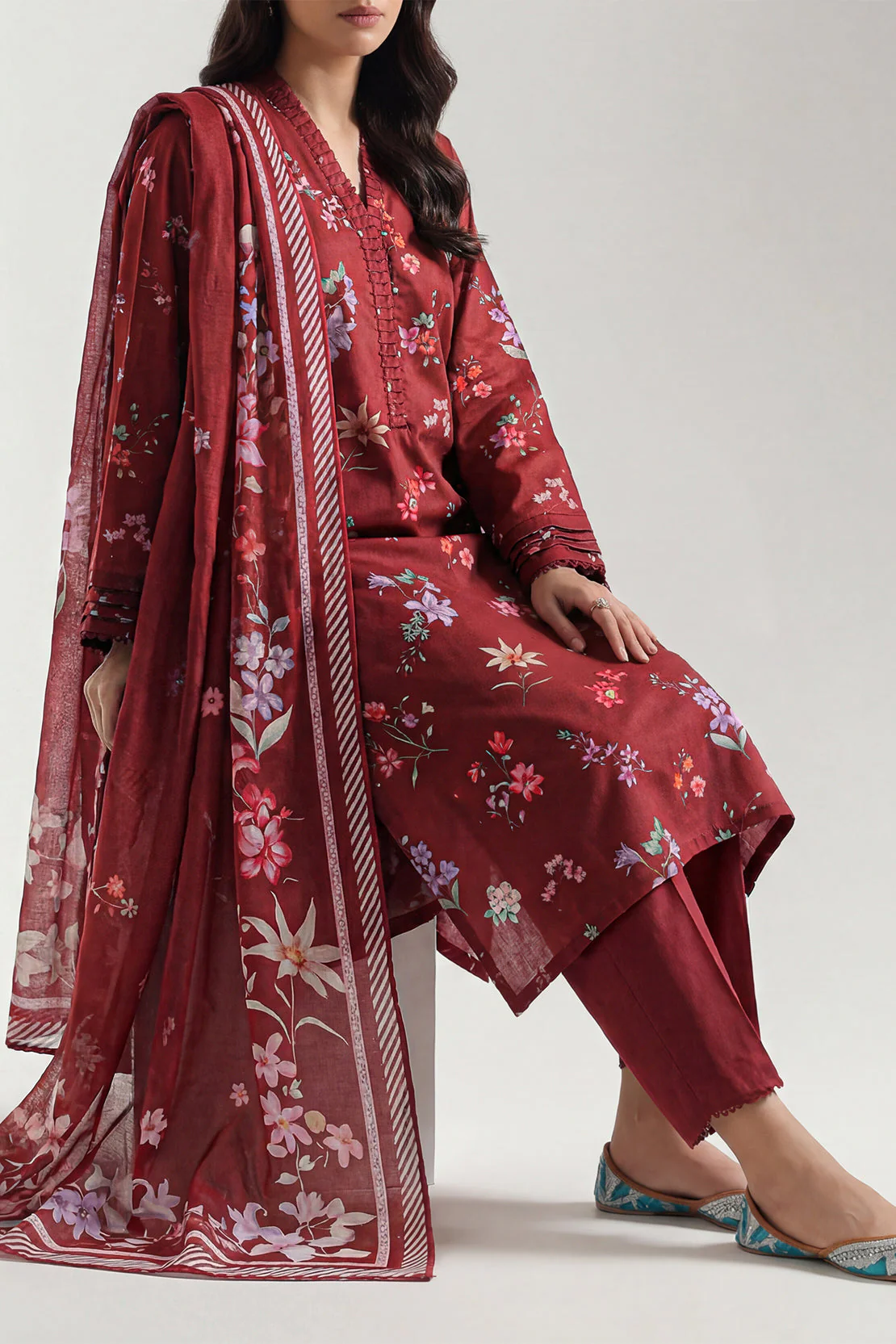 Unstitched Printed Lawn 3 Piece - Image 2