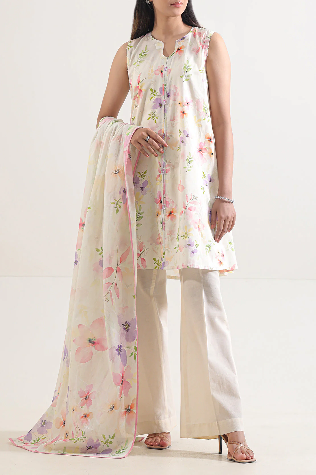 Unstitched Printed Lawn 3 Piece