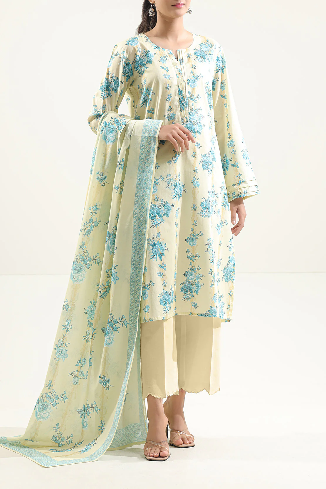 Unstitched Printed Lawn 3 Piece