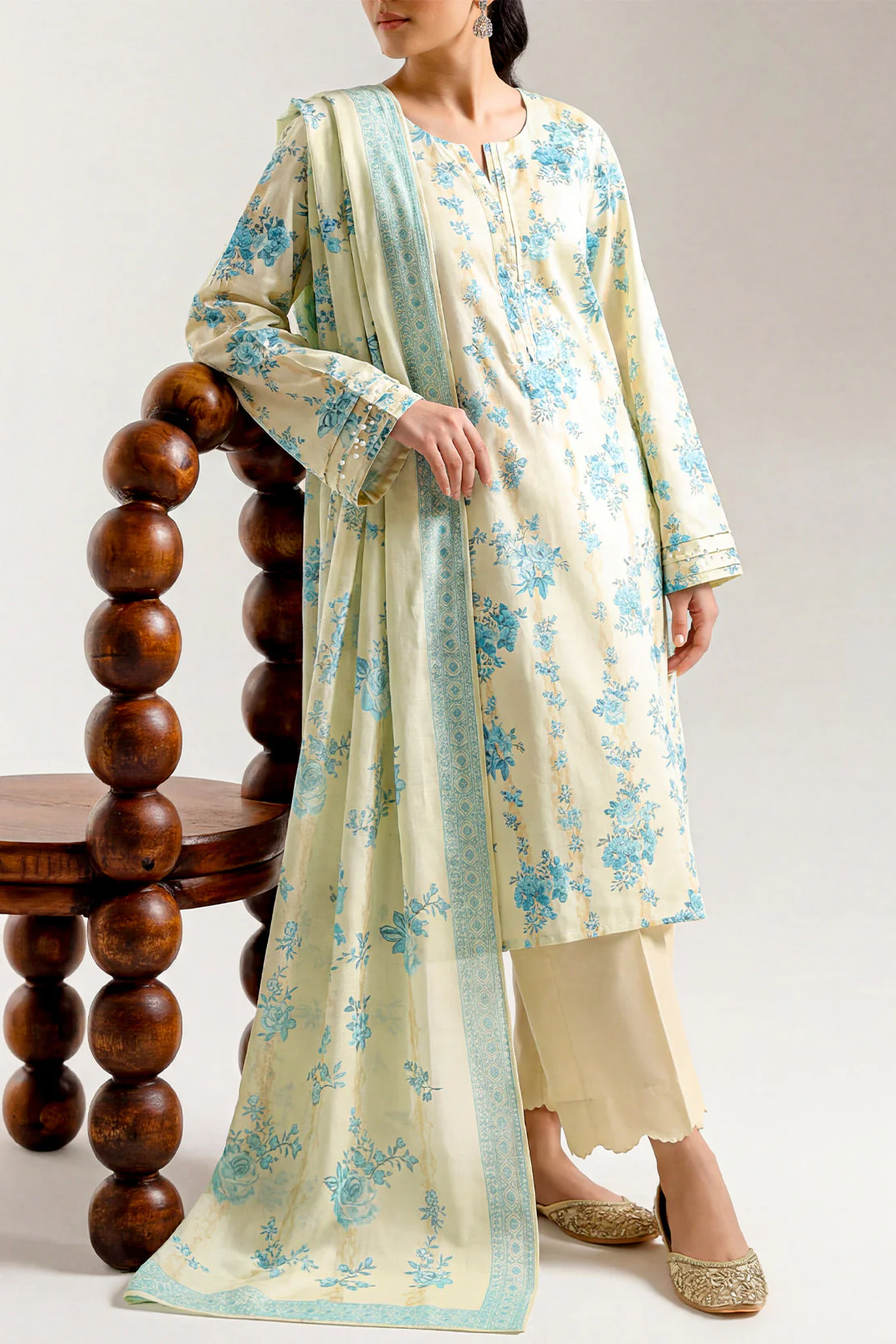 Unstitched Printed Lawn 3 Piece